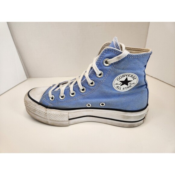 Converse All Star Shoes Women's 5.5 Light Blue Lift Platform Chuck Taylor - Picture 6 of 9